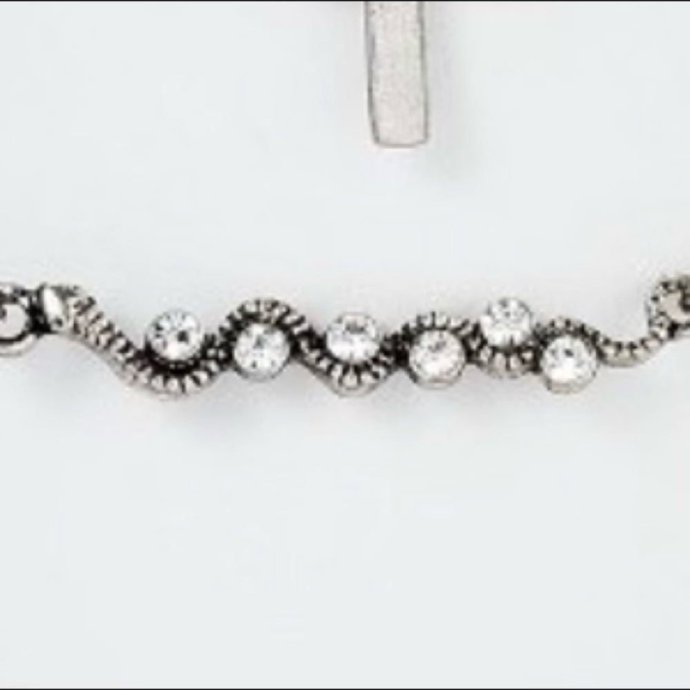 Silver/rhinestone Charm choker-Wild Fable 12-16”